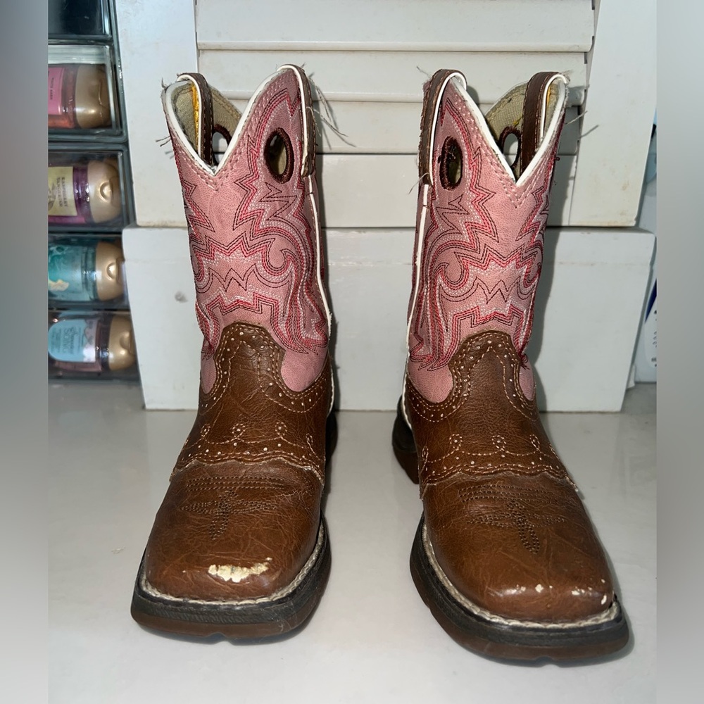 Durango Kids Western Boots - Pink and Brown